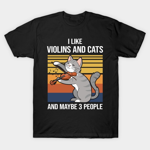 Violin Kitty Cat Violinist Kitten T-Shirt by Tobias Store